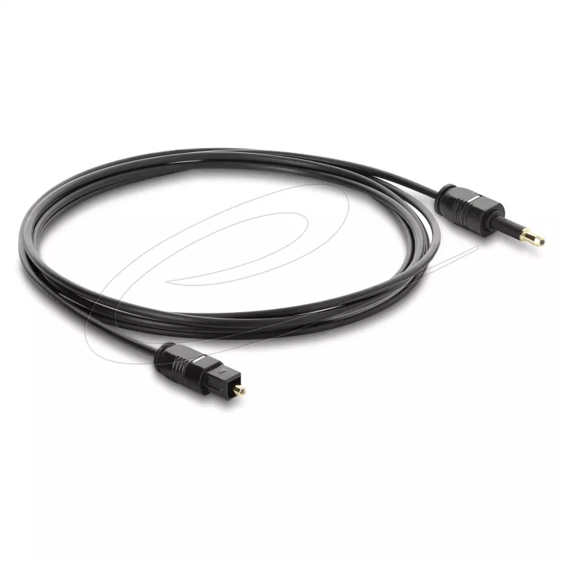 Delock Kabel TOSLINK Mini TOSLINK 3.5 mm Wtyk do TOSLINK Wtyk, Ø 2.2 mm, 1.5 m, Czarny