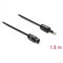 Delock Kabel TOSLINK Mini TOSLINK 3.5 mm Wtyk do TOSLINK Wtyk, Ø 2.2 mm, 1.5 m, Czarny