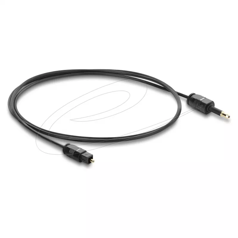 Delock Kabel TOSLINK Mini TOSLINK 3.5 mm Wtyk do TOSLINK Wtyk, Ø 2.2 mm, 1 m, Czarny