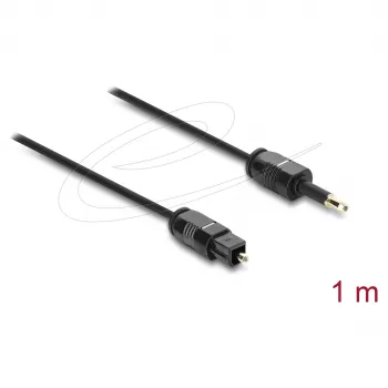 Delock Kabel TOSLINK Mini TOSLINK 3.5 mm Wtyk do TOSLINK Wtyk, Ø 2.2 mm, 1 m, Czarny
