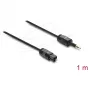 Delock Kabel TOSLINK Mini TOSLINK 3.5 mm Wtyk do TOSLINK Wtyk, Ø 2.2 mm, 1 m, Czarny