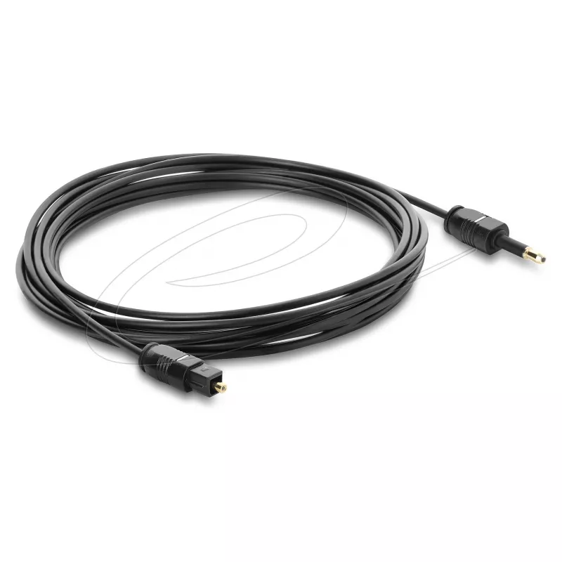 Delock Kabel TOSLINK Mini TOSLINK 3.5 mm Wtyk do TOSLINK Wtyk, Ø 2.2 mm, 3 m, Czarny