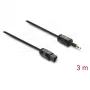 Delock Kabel TOSLINK Mini TOSLINK 3.5 mm Wtyk do TOSLINK Wtyk, Ø 2.2 mm, 3 m, Czarny