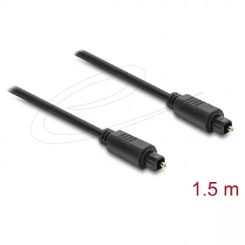Delock Kabel TOSLINK, Wtyk do Wtyku, Średnica 4 mm, 1,5 m, Czarny
