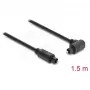 Delock TOSLINK Cyfrowy kabel audio optyczny, 90° kątowy do prostego, 1,5 m, 4 mm, Czarny