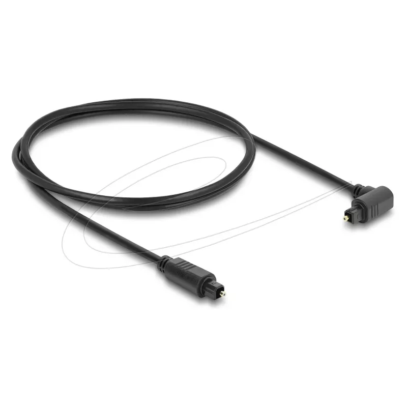 Delock TOSLINK Optyczny kabel audio 1m - 90° kątowy do prostego - 4mm - czarny