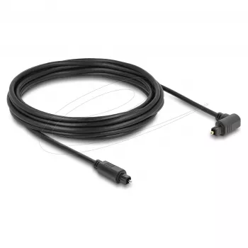 Delock optyczny kabel audio TOSLINK 5m, złącza kątowe 90° do prostych, 4mm, czarny