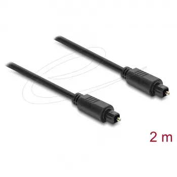 Delock kabel optyczny audio TOSLINK, męski na męski, 4 mm, 2 m, czarny