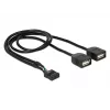 Delock kabel adaptera USB 2.0 z żeńskim złączem pinowym na 2 x żeńskie Type-A 40 cm 83823