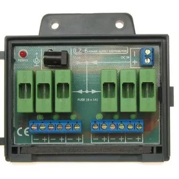 DELTA LZ-6 Współosiowy zasilacz wtykowy z listwą zaciskową do kabla RG-6, złącze żeńskie F, 12V DC, czarny