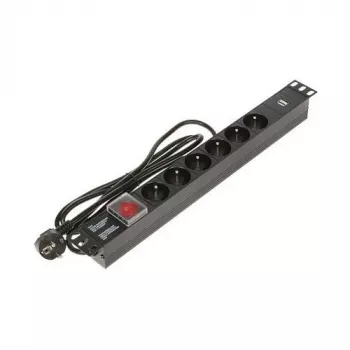 Listwa zasilająca DELTA 6 gniazd Schuko PD-6/R-USB