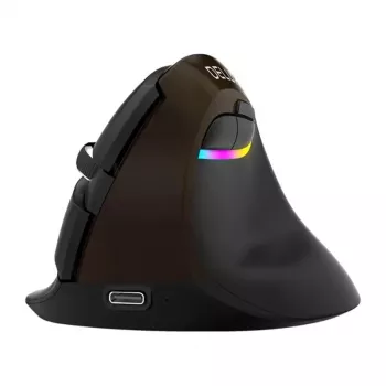 Delux M618 Mini Gold ergonomiczna mysz – 2.4G / Bluetooth 5.0 / USB-C, 4000 DPI, pionowa dla praworęcznych