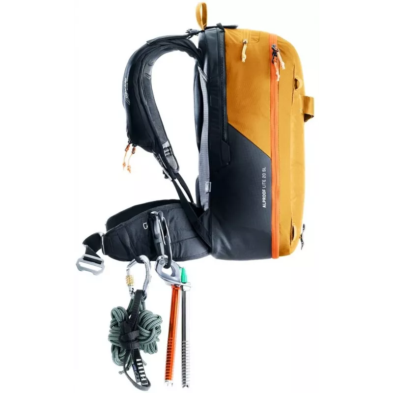 Deuter Alproof Lite 20 SL Plecak lawinowy z poduszką powietrzną + Kosmetyczka Wash Center I - Cynamon/Czerń & Rodzynka/Caspia