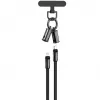 Devia 2-in-1 USB-C do Lightning Kabel Lanyard 1,2m 27W Czarny