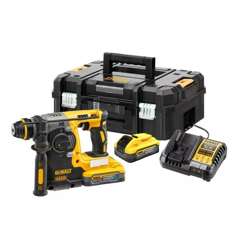 DEWALT DCH273H2T-QW 18V XR Bezszczotkowy młotowiertarka SDS-Plus z 2x bateriami 5.0Ah, ładowarką i kufrem TSTAK