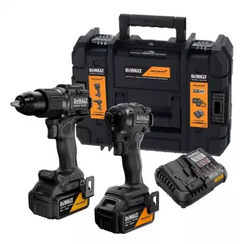 DEWALT DCK2222MM2T-QW 18V XR Bezszczotkowy Zestaw Podwójny Wiertarko-wkrętarka i Wkrętarka udarowa z 2x4.0Ah Bateriami, Ładowarką, Walizką TSTAK II