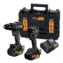 DEWALT DCK2222MM2T-QW 18V XR Bezszczotkowy Zestaw Podwójny Wiertarko-wkrętarka i Wkrętarka udarowa z 2x4.0Ah Bateriami, Ładowarką, Walizką TSTAK II