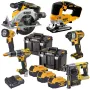 DEWALT DCK690P3T 18V XR Bezszczotkowy Zestaw 6 Narzędzi z 3x Akumulatorami 5.0Ah, Ładowarką i 2x Skrzynkami TSTAK VI