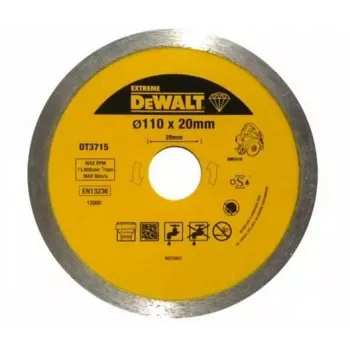 Tarcza tnąca DEWALT DT3715-QZ 115 mm do metalu i stali nierdzewnej, cienka 1,0 mm, otwór 22,23 mm, 80 m/s, 13300 RPM, typ 41 płaska, tlenek glinu, wzmocniona włóknem szklanym, EN 12413, 1 szt.