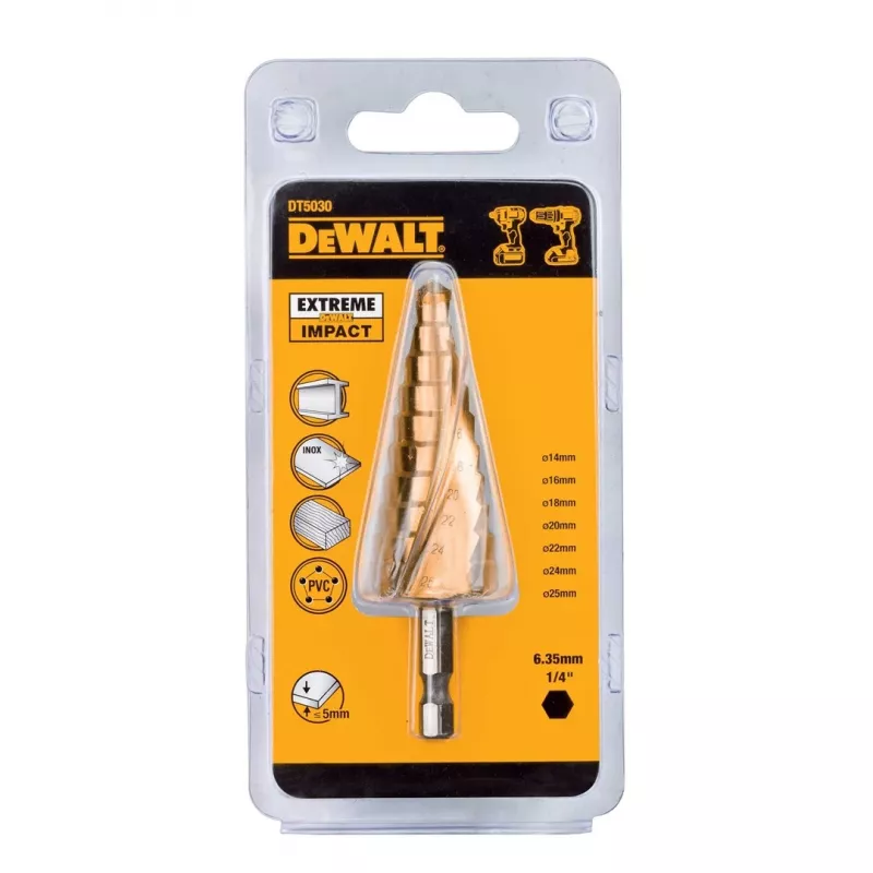 Wiertło schodkowe DeWALT DT5030-QZ 4-12 mm HSS z chwytem sześciokątnym