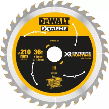 DEWALT Xtreme Runtime 210 mm x 30 mm 36T Tarcza do piły tarczowej