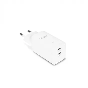 DICOTA 2-Port GaN Ładowarka ścienna 45W, Dual USB-C, Biały