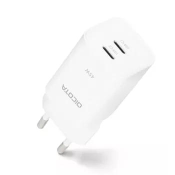 Dicota 2-Port GaN Wall Charger 65W UK Biały