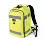 DICOTA Backpack HI-VIS 32-38 Litre, Czarny z Neonowo-Żółtymi Akcentami, PET z Recyklingu, Wodoodporny, Komora na Laptop 15.6 cala