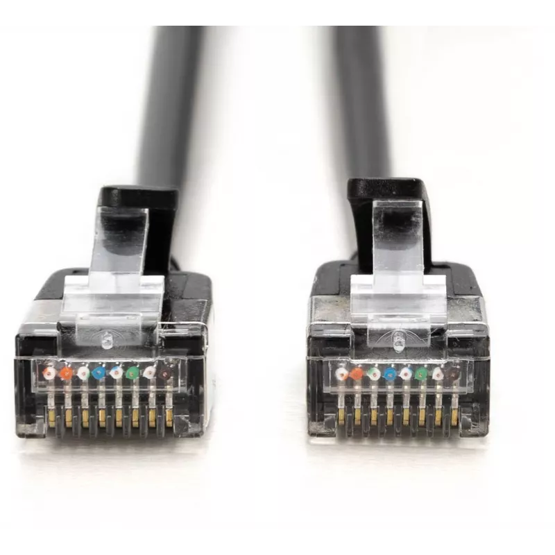DIGITUS CAT 6A F-FTP Cienki kabel krosowy, 1 m, czarny, 10 sztuk