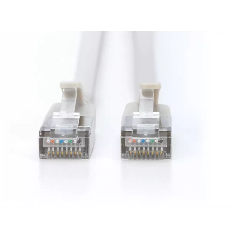DIGITUS CAT 6A F-FTP Slim Patch Cable, 1 m, Szary, 10-Pack, LSZH, 10Gbps