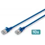DIGITUS CAT 6A F/FTP Slim Kabel krosowy, 2 m, Niebieski, 10 szt.