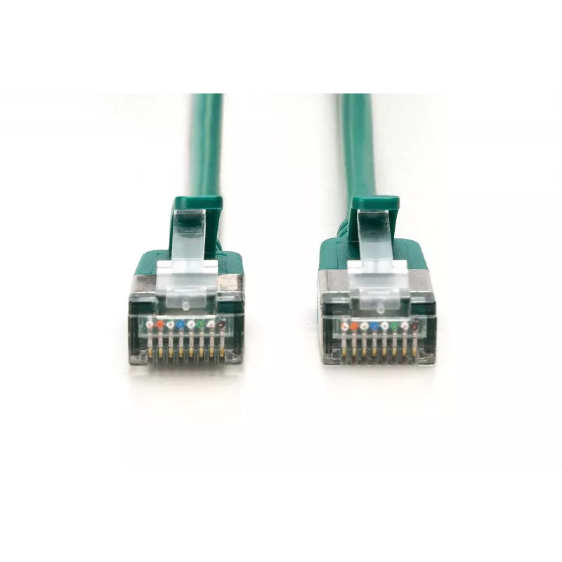 DIGITUS CAT 6A F-FTP Slim Patch Cable, 2 m, zielony, 10-Pack, 10GBase-T, LSZH, pozłacane RJ45