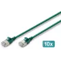 DIGITUS CAT 6A F-FTP Slim Patch Cable, 2 m, zielony, 10-Pack, 10GBase-T, LSZH, pozłacane RJ45