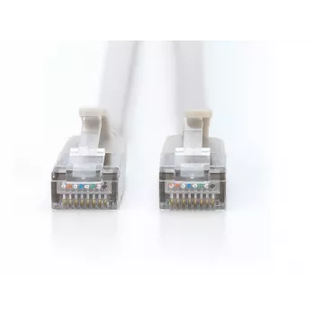 DIGITUS CAT 6A F/FTP Slim Patch Cable, 2 m, Szary, 10-Pack, LSZH, 10GBase-T, 500 MHz, RJ45