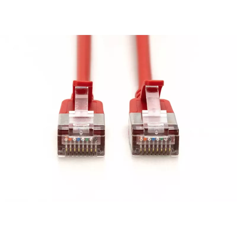DIGITUS CAT 6A F-FTP Slim Patch Cable, 5 m, czerwony, 10 sztuk