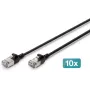 DIGITUS CAT 6A F/FTP Slim Patch Cable, 5m, Czarny, 10-Pack, LSZH