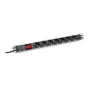 DIGITUS DN-95402 1U Aluminiowa PDU z przełącznikiem, 7x gniazda Schuko, 16A, 4000W, listwa zasilająca do szafy
