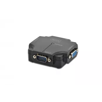 DIGITUS DS-41120-1 Rozdzielacz VGA 2-portowy, obudowa plastikowa, 350 MHz, HDSUB 15/M na 2x HDSUB 15/F, 1080p