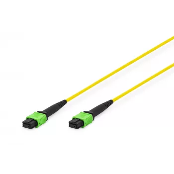 DIGITUS Kabel światłowodowy MPO do MPO, OS2 jednomodowy 9/125 µm, 12 włókien, 5 m, LSZH, żółty DK-2966-05