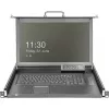 DIGITUS Modular HD LCD KVM Console z 17 inch TFT, 16-portowe połączenie KVM CAT 5, touchpad, niemiecki układ klawiatury