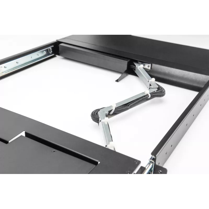 DIGITUS Modular HD LCD KVM Console z 17 inch TFT, 16-portowe połączenie KVM CAT 5, touchpad, niemiecki układ klawiatury