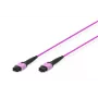 Kabel krosowy światłowodowy DIGITUS OM4 MPO do MPO 12-włóknowy, 2m, Metoda A, fioletowy DK-2566-02/4