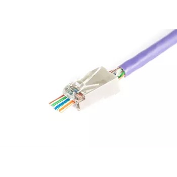 DIGITUS RJ45 (8P8C) Through-Hole Plug, Cat.6, ekranowany, AWG 26-24, opakowanie 100