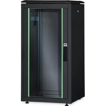DIGITUS Unique 26U Szafa sieciowa 1342x600x1000mm Czarna (Wolnostojąca, Drzwi szklane)