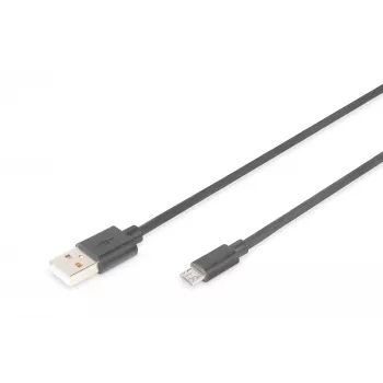 DIGITUS USB 2.0 Cable Type A - Micro B Męski/Męski 1.8m Czarny