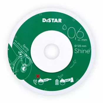Tarcza diamentowa DISTAR SHINE 125 x 0,6 x 22,23 mm, ciągła krawędź do płytek ceramicznych i gresowych