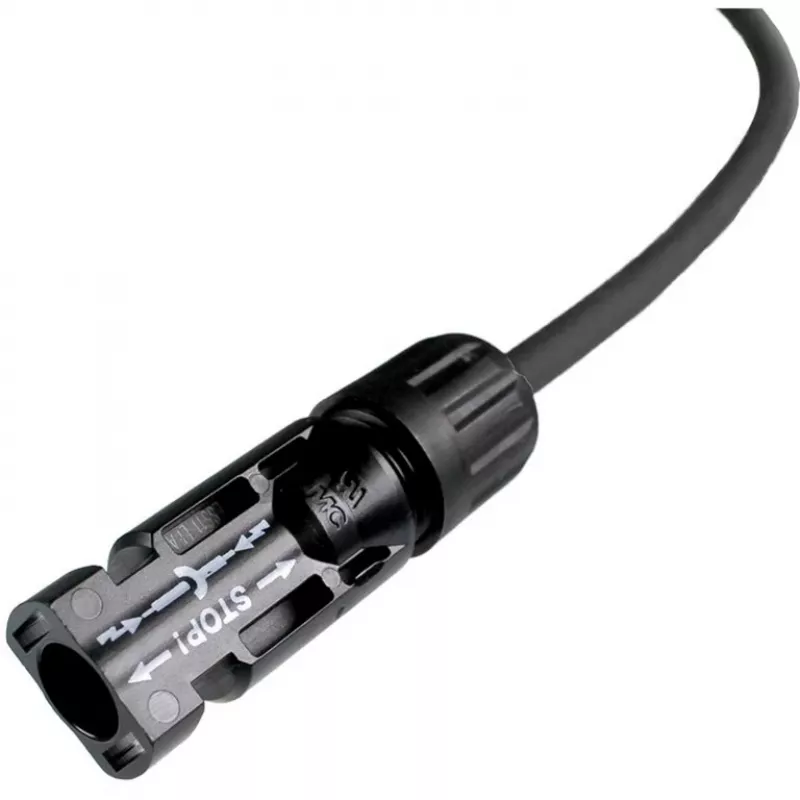 DIVERSE Solar Extension Cable 6mm², Male-Female 0.5m, Black