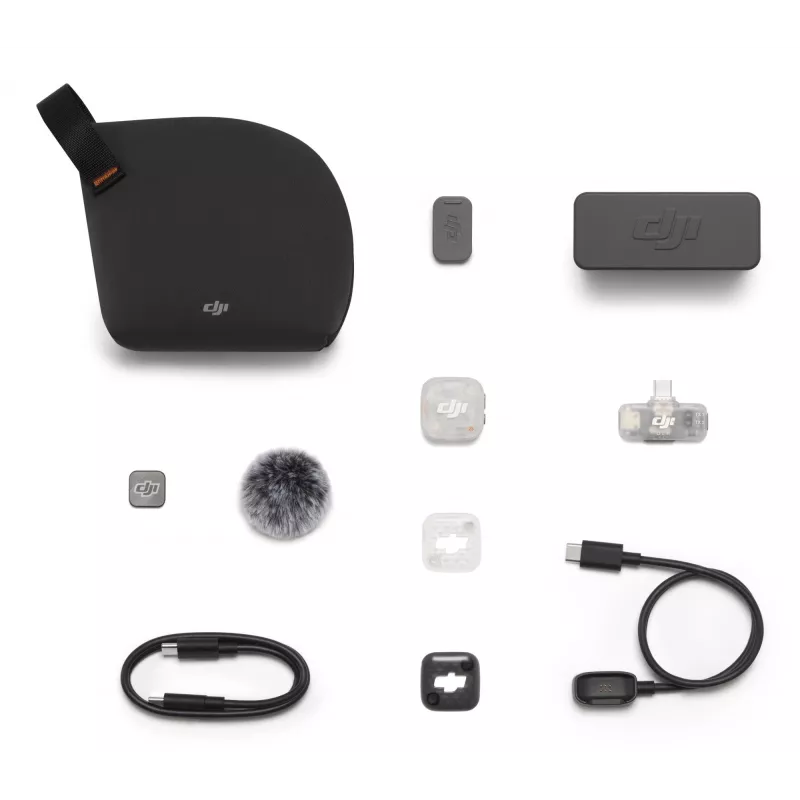 DJI Mic Mini 2S Bezprzewodowy System Mikrofonowy (1 nadajnik + 1 odbiornik mobilny + etui ładujące)