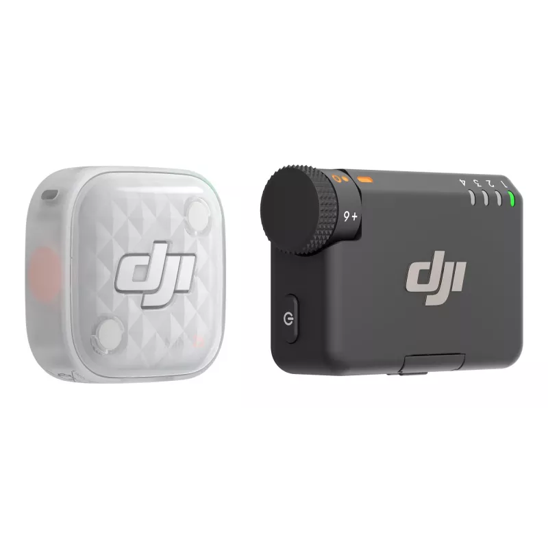 DJI Mic Mini 2S Bezprzewodowy System Mikrofonowy (1 TX + 1 RX) - 2.4GHz Digital, Nagrywanie 32-bit Float, Zasięg 250m, Ekran Dotykowy OLED, Magnetyczny Klips, do Kamer i Smartfonów