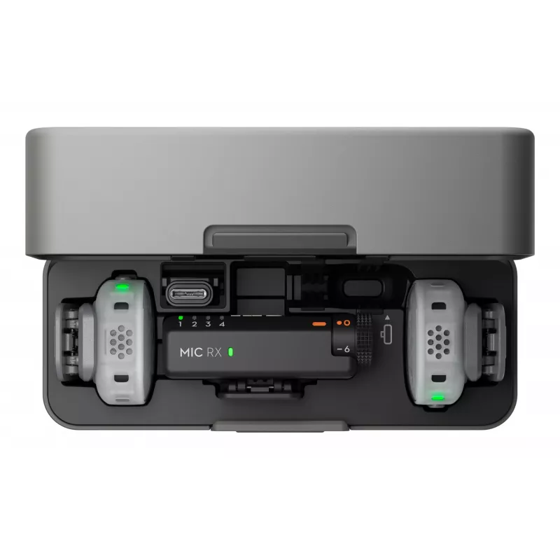DJI Mic Mini 2S Bezprzewodowy system mikrofonowy (2 nadajniki + 1 odbiornik + etui ładujące)